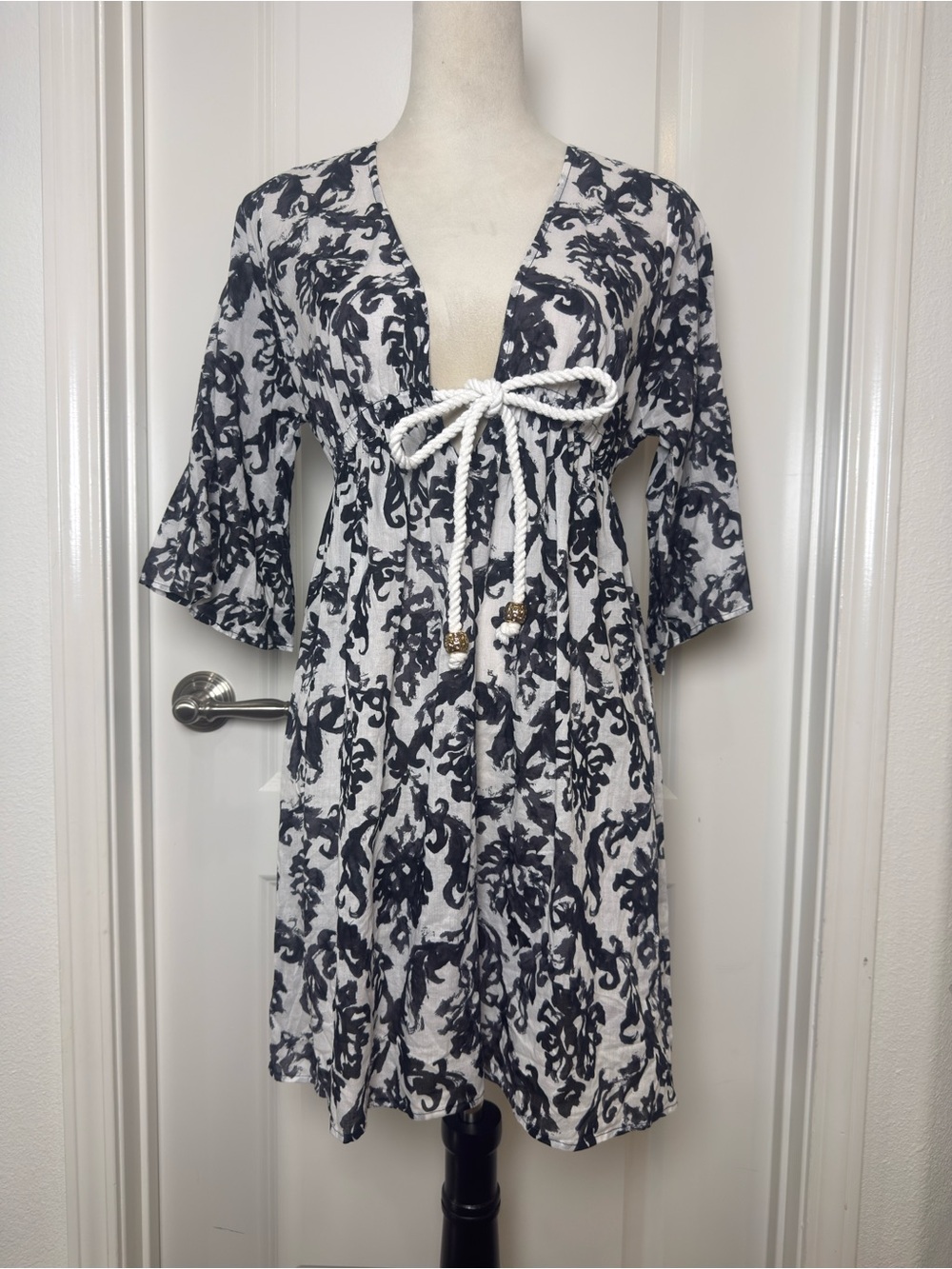Milly White and Black Tie-Front Cover Up